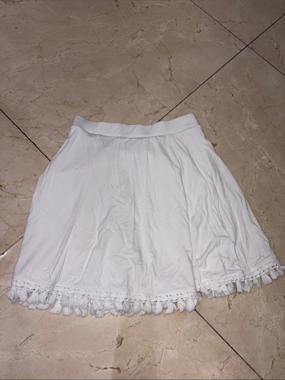 Women’s White Tassel Hem Skirt